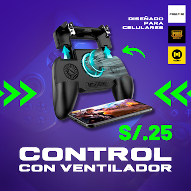 Control con VENTILADOR | GATILLOS MANDO GAMER FREEFIRE PUBG CALL OF DUTY